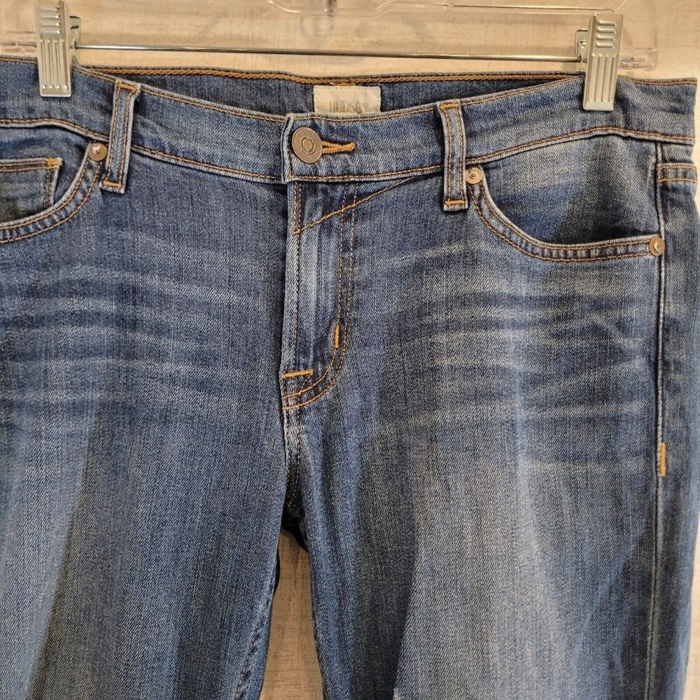 Hudson Jeans Womens 28 32x27 Blue Muse Cropped Skinny Raw Hem Denim Distressed - Picture 3 of 10